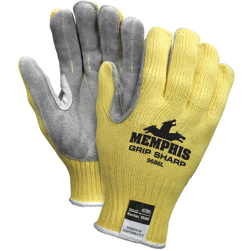 Memphis KB519686M MCR Safety Cut Pro Gloves – 7 Gauge Kevlar Shell – Leather Palm – Size Medium Hot on Sale