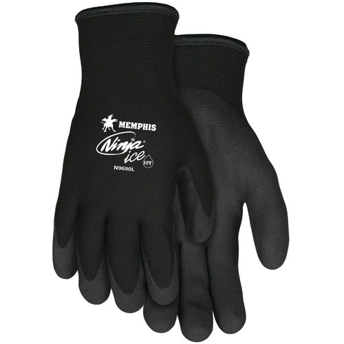 Memphis KB51N9690M Ninja Ice Gloves – 15 Gauge Black Nylon – Acrylic Terry Inner -HPT Palm and Fingertips – Size Medium Fashion