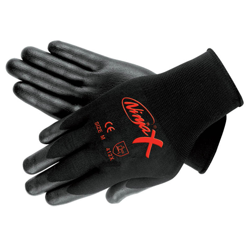 Memphis KB51G9674XL Ninja X Gloves -15 Gauge Black Nylon/Lycra Blend – Black Bi-Polymer pPalm and Fingertips – Size S-Large Sale