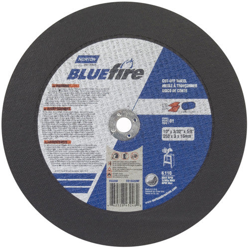Norton Abrasives MH60100006108 10" x 3/32" x 5/8" BlueFire Stationary Saw Cut-Off Wheel Type 01 Straight Online Hot Sale
