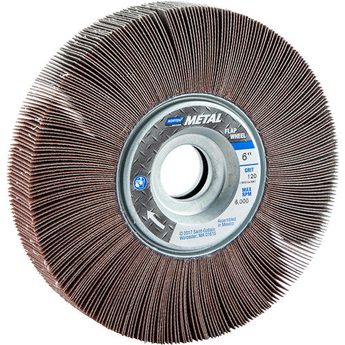 Norton Abrasives MH61FW0602682 6" x 1" x 1" Metalite R265 Flap Wheel 120 Grit Aluminum Oxide Fashion
