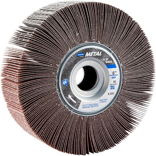 Norton Abrasives MH61FW0602692 6" x 2" x 1" Metalite R265 Flap Wheel 80 Grit Aluminum Oxide Fashion