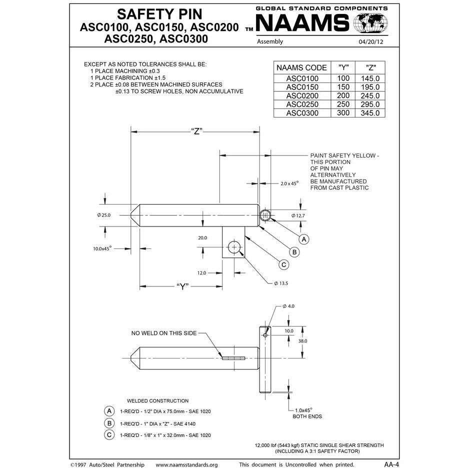 NAAMS Safety Pin ASC0200 Supply