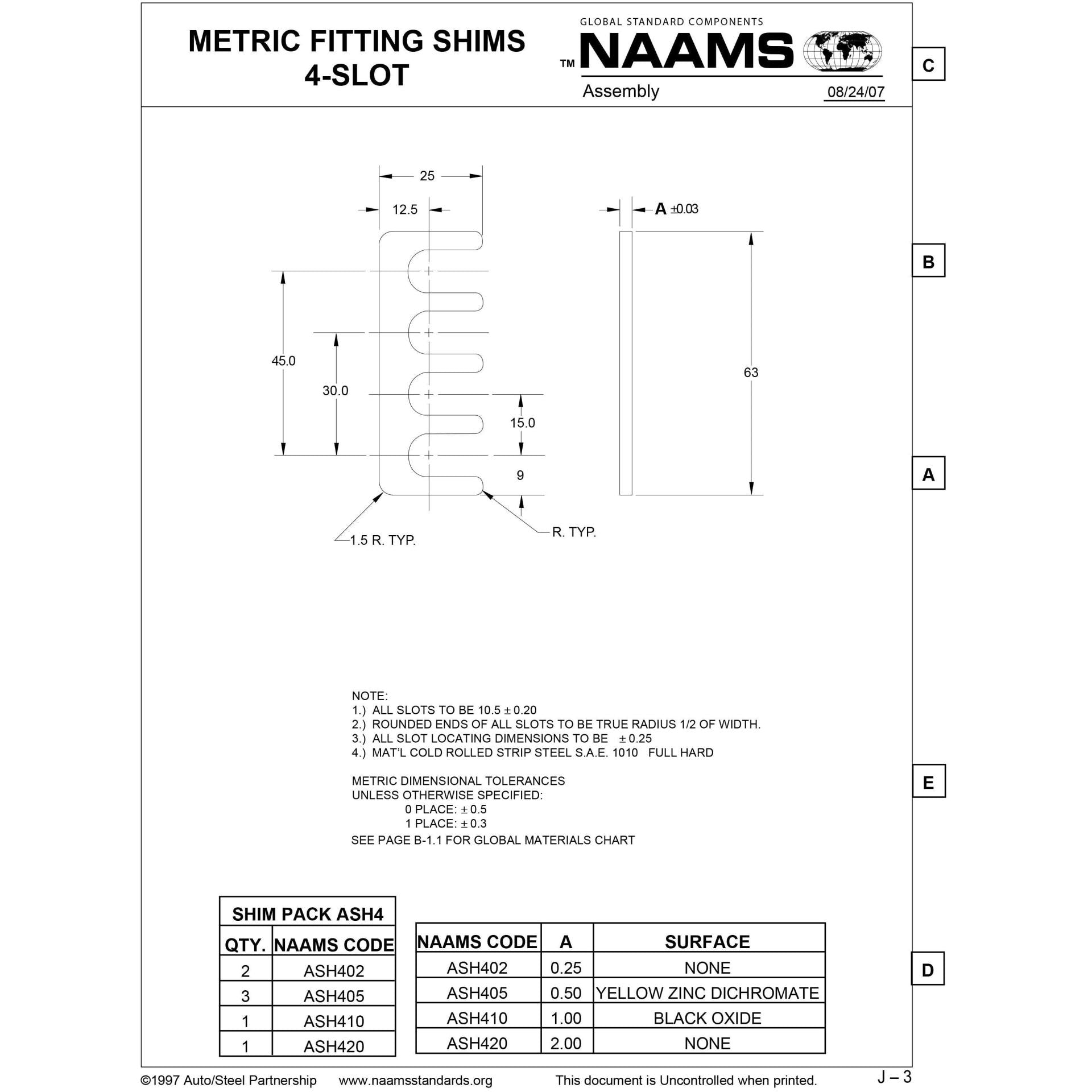 NAAMS Shims ASH405 DSCH039-M050 Online Hot Sale