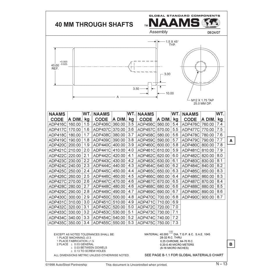 NAAMS Through Shaft ADP423C 40mm Fashion