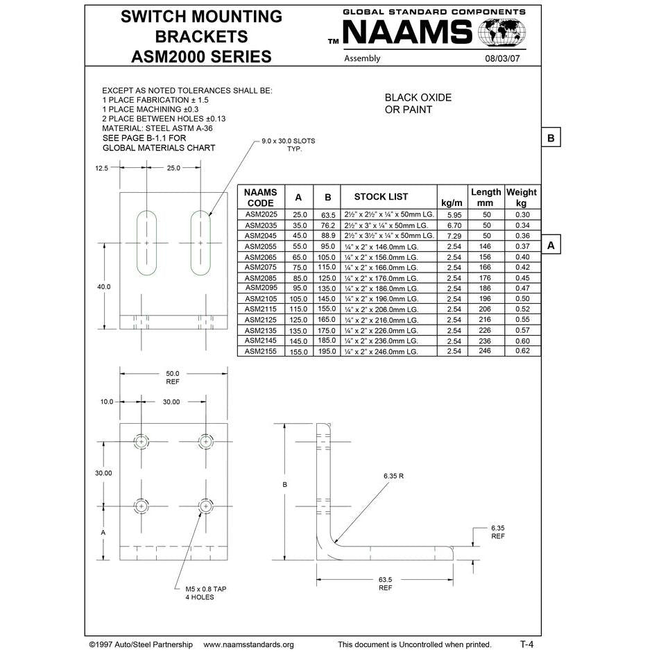 NAAMS Switch Mounting Bracket ASM2135 Discount