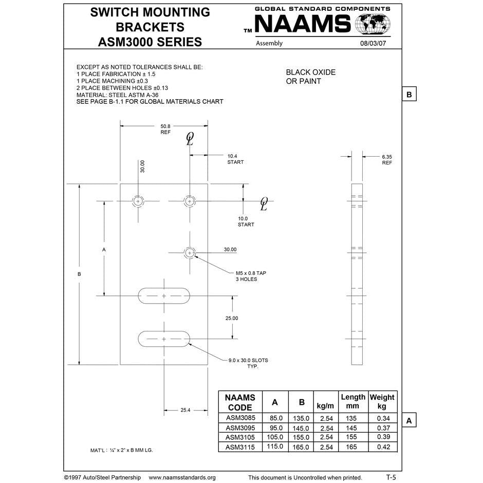 NAAMS Switch Mounting Bracket ASM3105 Supply