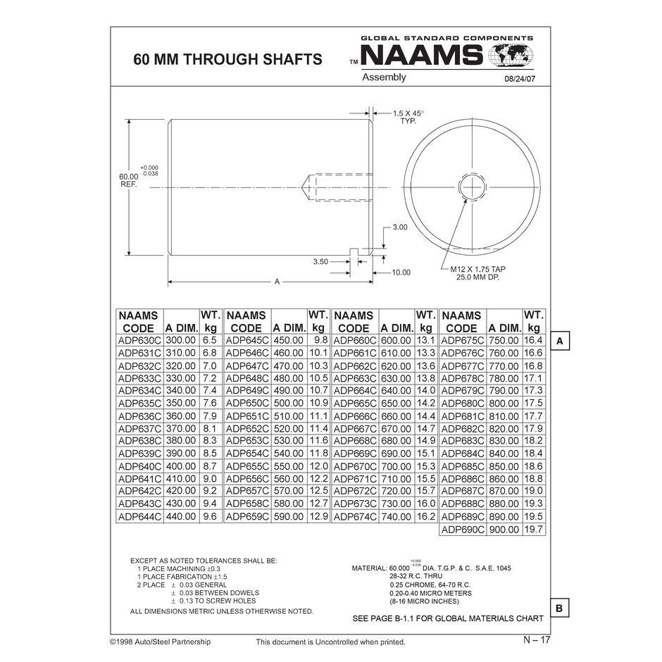 NAAMS Through Shaft ADP690C 60mm Sale